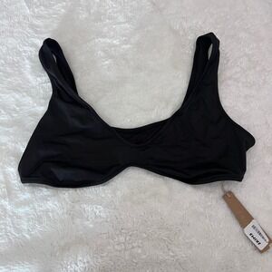SKIMS Womens Signature Swim Plunge Triangle Top Onyx Black BT-PLG-7500W 2X NWT